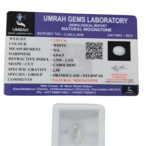 Certified Natural Moonstone Gemstone (Chandramani) - Pearl Alternative