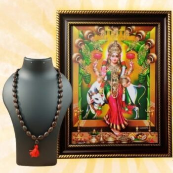 Lakshmi Iswaryam Combo | 10x12 Divine Frame with 54 Bead Lotus Mala